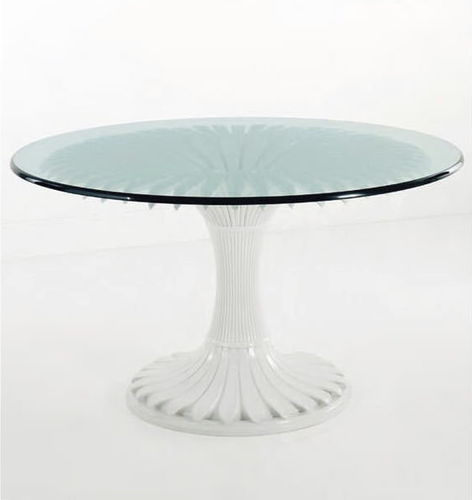 Tavolo da pranzo in stile - ART. 362 - CHELINI - in vetro / con supporto in metallo / rotondo