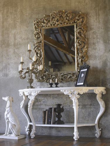 Consolle in stile - ART. 2081 - CHELINI - in legno / con supporto in legno / a mezzaluna