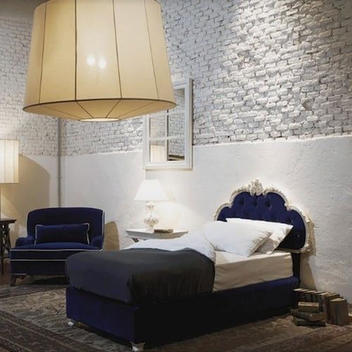 Letto singolo - ART.2114/P - CHELINI - in stile / imbottito / con testiera