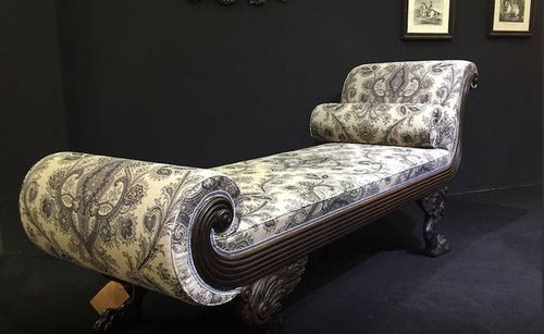 Chaise longue in stile - CHELINI - in tessuto / in legno
