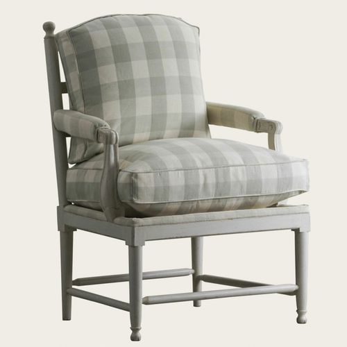 Poltrona in stile gustaviano - GUS 022  - CHELSEA TEXTILES - in tessuto / in legno massiccio / in legno dipinto