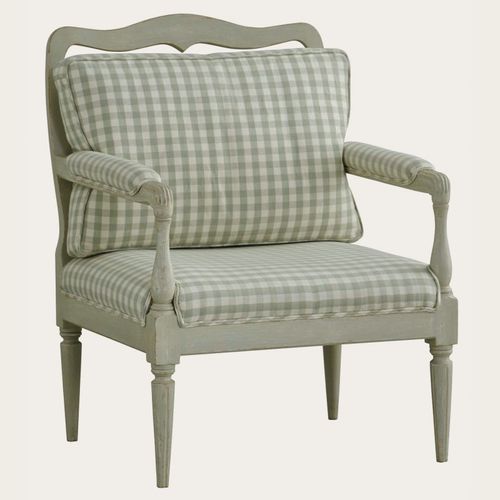 Poltrona in stile gustaviano - GUS 023  - CHELSEA TEXTILES - in tessuto / in legno massiccio / in legno dipinto