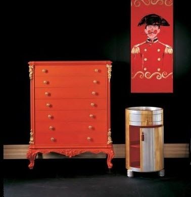 Cassettone design nuovo barocco - NAPOLEONE CR/707 - CREAZIONI - in legno / non specificato / rosso