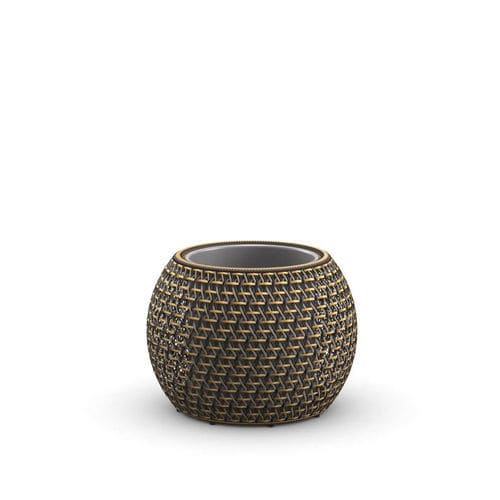 Vaso da giardino in polietilene ad alta densità HDPE - DALA - DEDON GmbH - in alluminio / rotondo / luminoso