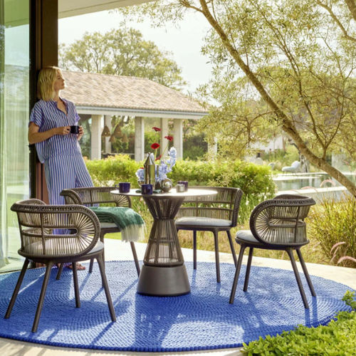 Sedia da pranzo contemporanea - CIRQL NU - DEDON GmbH - da interno / da esterno / in alluminio