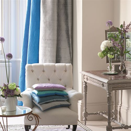 Tessuto da tappezzeria - CHINON II - DESIGNERS GUILD - per tende / a tinta unita / in seta