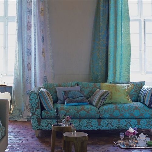 Tessuto da tappezzeria - MURANO - DESIGNERS GUILD - per tende / a righe / a fiori