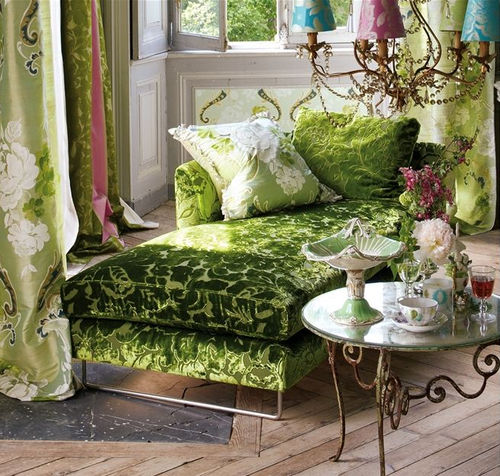 Tessuto da tappezzeria - MONTEVERDI - DESIGNERS GUILD - per tende / a righe / a fiori