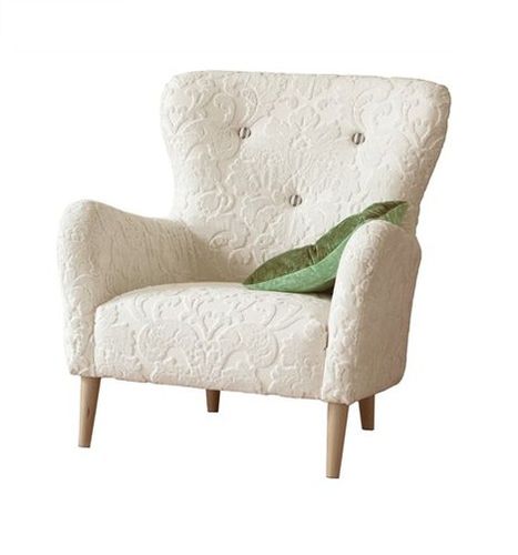Poltrona club classica - FESTIVAL - DESIGNERS GUILD - in tessuto / a orecchioni / imbottita