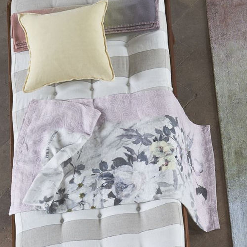 Plaid in lino - CARRARA FIORE GRANDE CAMEO  - DESIGNERS GUILD