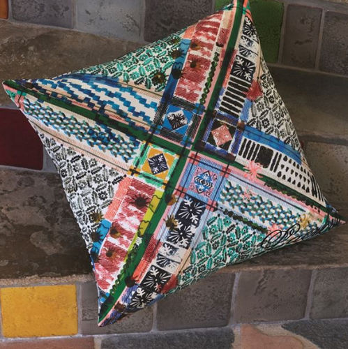 Cuscino quadrato - TALISMAN MULTICOLORE - DESIGNERS GUILD - a motivi / in cotone / in seta