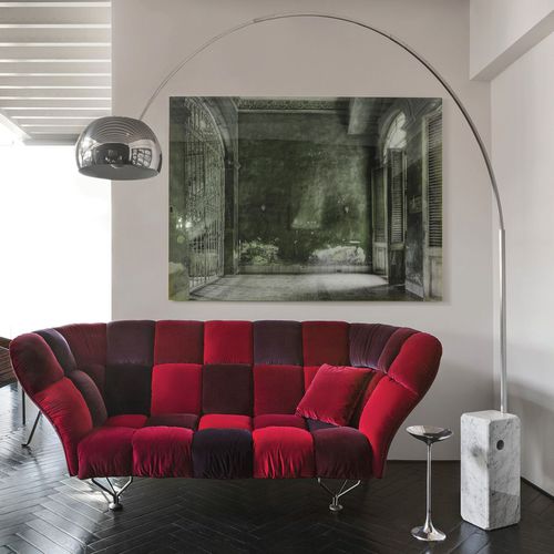 Divano contemporaneo - 33 CUSCINI - DRIADE - in velluto / in schiuma di poliuretano / con poggiapiedi