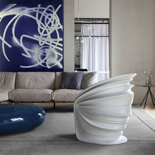 Sedia contemporanea - MODESTY VEILED - DRIADE - da interno / da esterno / in polietilene