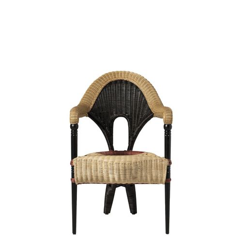 Sedia contemporanea - LIBA - DRIADE - da interno / in rattan / con supporto in legno massiccio