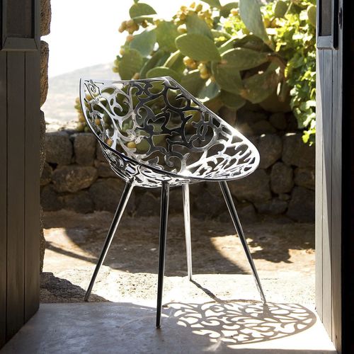 Sedia contemporanea - MISS LACY  - DRIADE - da interno / in acciaio inossidabile / con supporto in acciaio inossidabile