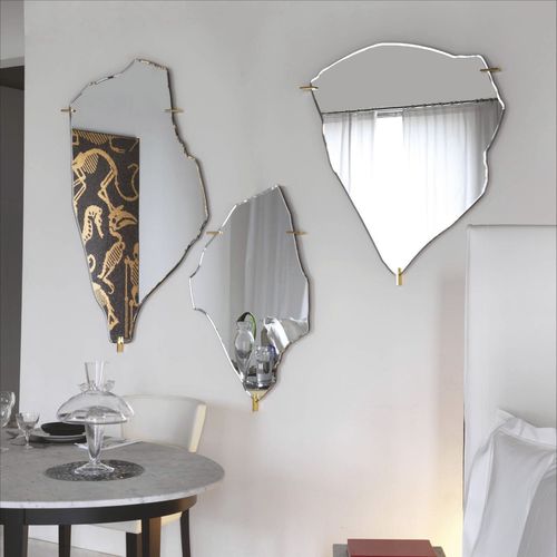 Specchio a muro - ARCHIPELAGO - DRIADE - design originale / in acciaio / in acciaio verniciato