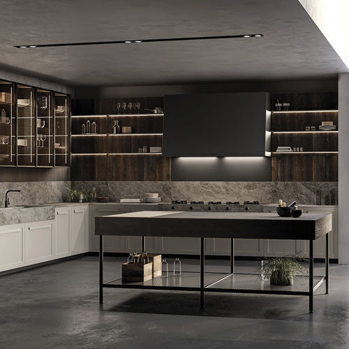 Cucina contemporanea - Impronta - EFFETI INDUSTRIE - impiallacciata in legno / in marmo / in alluminio
