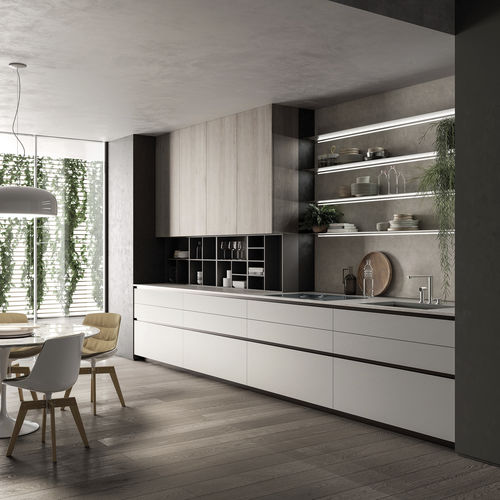 Cucina contemporanea - EØ - EFFETI INDUSTRIE - impiallacciata in legno / in alluminio / in laminato