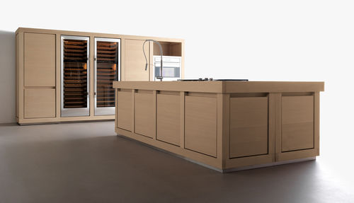 Cucina contemporanea - Wood 100% - EFFETI INDUSTRIE - in castagno / con isola / senza maniglie