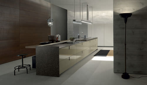 Cucina contemporanea - ICON - ERNESTOMEDA - in legno / con isola / con impugnature