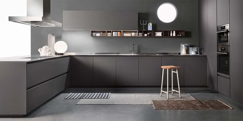 Cucina contemporanea - ONE - ERNESTOMEDA - in acciaio / in legno / senza maniglie