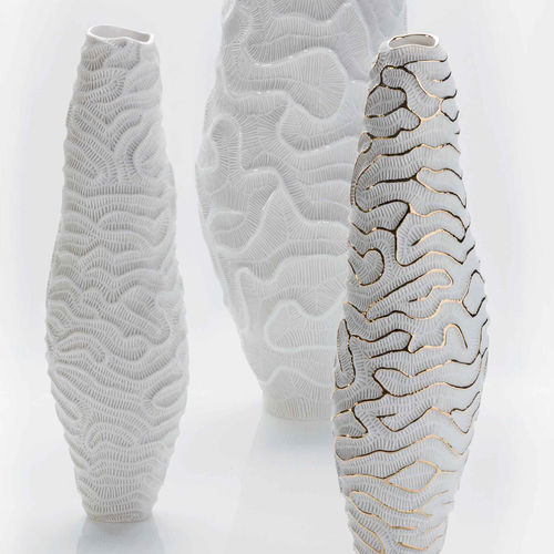 Vaso contemporaneo - FBA-12 W / FPF-12 GL / FBA-12 G - FOS CERAMICHE - in ceramica / fatto a mano / bianco