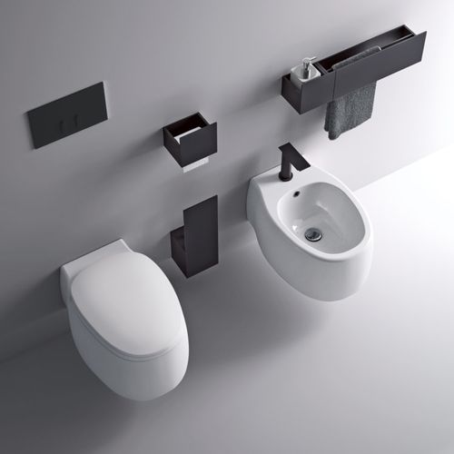 WC sospeso - PEAR 2 - AGAPE - in ceramica / per uso residenziale / ovale