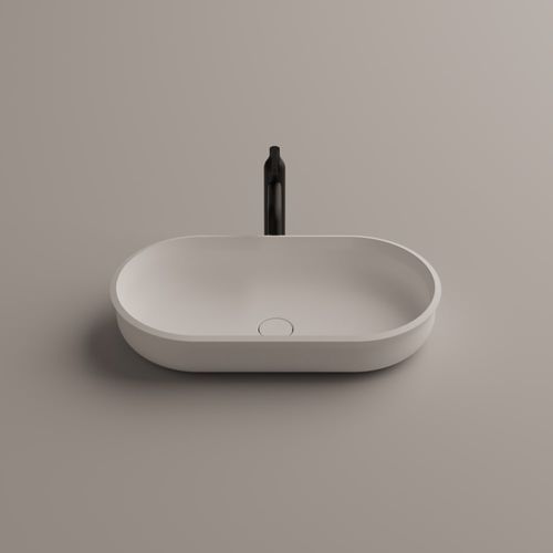 Lavabo da appoggio - Undici - AGAPE - in Solid Surface / su misura / ovale