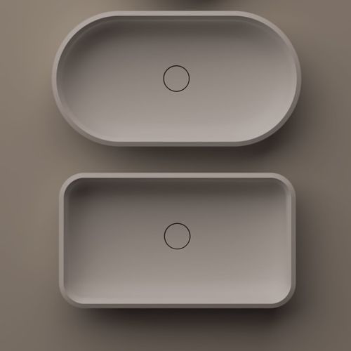 Lavabo da appoggio - Undici - AGAPE - in Solid Surface / su misura / rettangolare