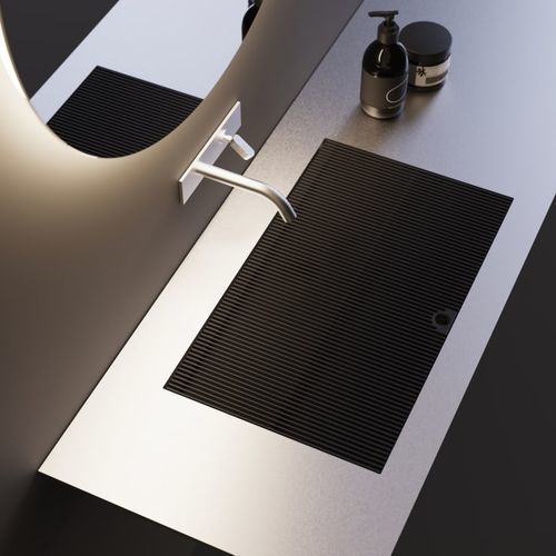 Lavabo integrato - Ell - AGAPE - in Corian® / in marmo / in acciaio inossidabile