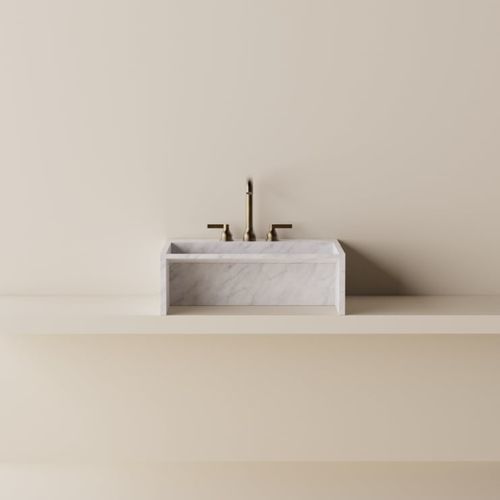 Lavabo da appoggio - Face à face - AGAPE - in marmo / su misura / rettangolare