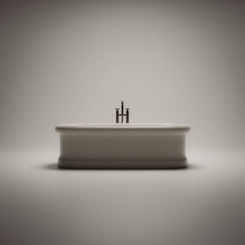 Vasca da bagno ovale - MEMORY - AGAPE - da appoggio / per ambiente abitativo / in pietra
