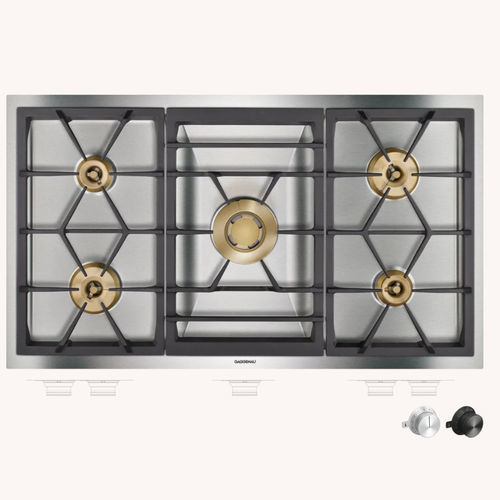 Piano cottura a gas - VG491115F - GAGGENAU - 5 fuochi / da incasso / con manopole
