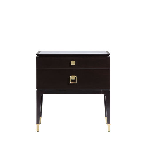 Comodino Art Deco - NARA NAR 10M - GALIMBERTI NINO - in noce / con supporto in noce / con supporto in ottone