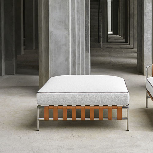 Pouf contemporaneo - ONSEN  - GANDIA BLASCO - idrorepellente / in ecopelle / in acciaio inossidabile