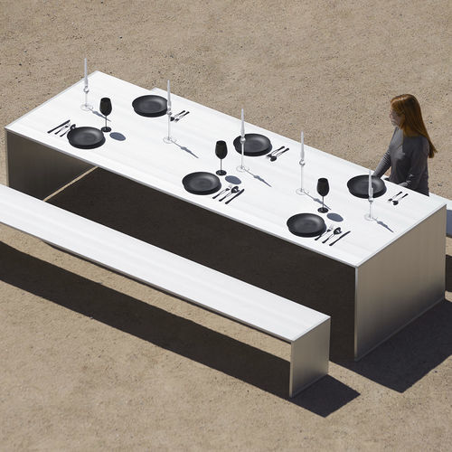 Tavolo da pranzo contemporaneo - GBMODULAR - GANDIA BLASCO - in alluminio anodizzato / con supporto in alluminio anodizzato / rettangolare