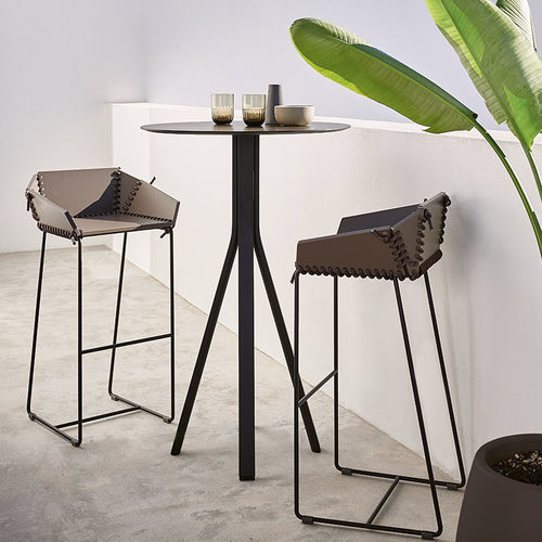 Tavolo alto contemporaneo - STACK - GANDIA BLASCO - in alluminio / con supporto in alluminio / rotondo