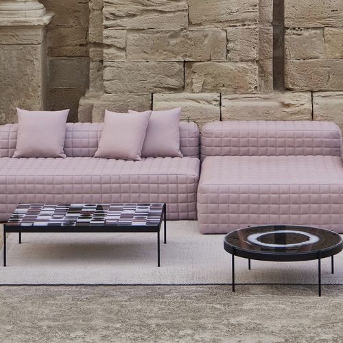 Tavolino basso contemporaneo - IRIS - GANDIA BLASCO - in vetro temprato / con base in alluminio termolaccato / rettangolare