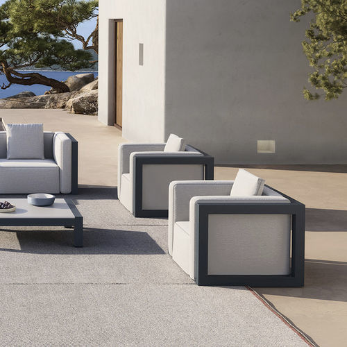 Poltrona contemporanea - ISLABLANCA - GANDIA BLASCO - idrorepellente / in alluminio termolaccato / con cuscino rimovibile