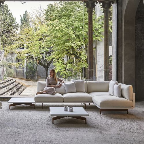 Tavolino basso contemporaneo - ONDE  - GANDIA BLASCO - in Dekton® / con supporto in alluminio / rotondo
