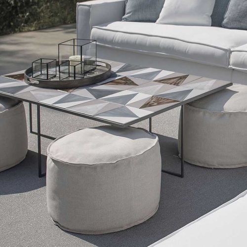 Tavolino basso design - SAINT BEES TABLE - VILLEVENETE BY GATTI - in acciaio verniciato / in ceramica / con supporto in metallo