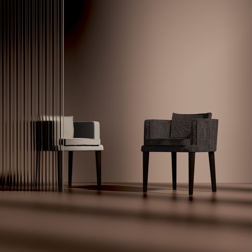 Sedia design - kEY YOUNG - VILLEVENETE BY GATTI - da interno / in tessuto / con supporto in legno massiccio