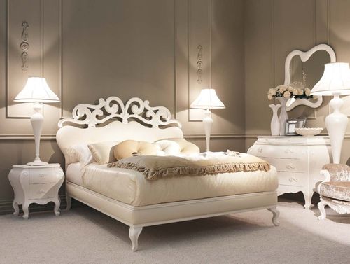 Letto matrimoniale - SUITE - GIUSTI PORTOS - design nuovo barocco / in pelle