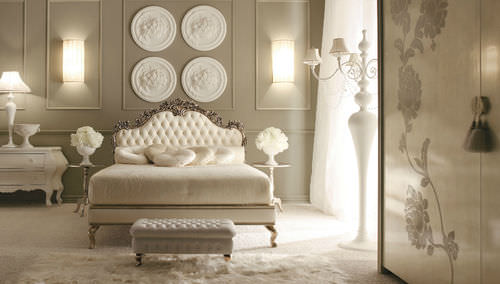 Letto matrimoniale - MOZART - GIUSTI PORTOS - in stile / in pelle