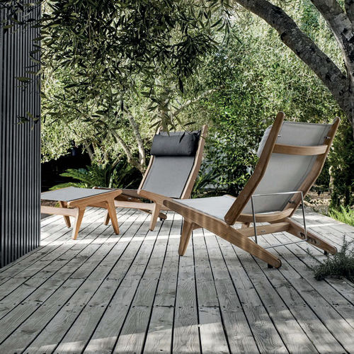 Poggiapiedi contemporaneo - BAY - GLOSTER - in tessuto / in teak / da giardino
