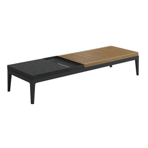 Tavolino basso contemporaneo - GRID - GLOSTER - in teak / in alluminio / in ceramica