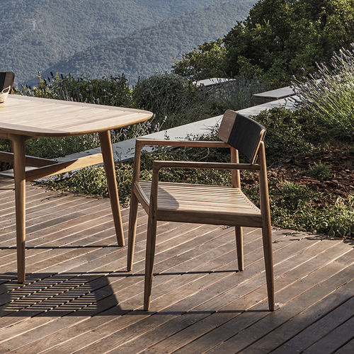 Sedia da pranzo contemporanea - ARCHI - GLOSTER - da esterno / in teak / in corda