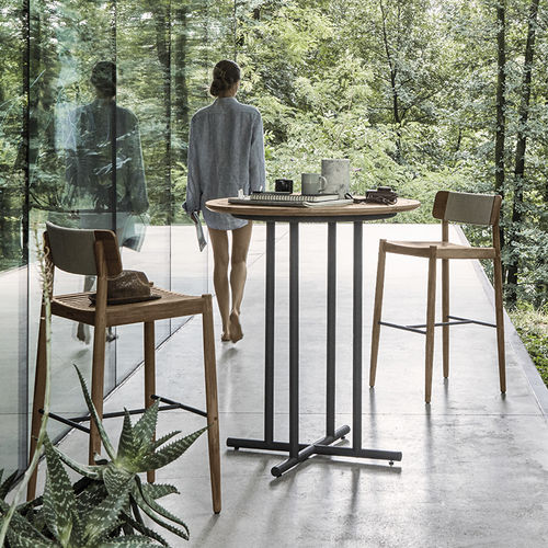 Sedia alta contemporanea - ARCHI - GLOSTER - da esterno / in teak / in corda
