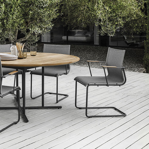 Sedia da giardino contemporanea - SWAY - GLOSTER - da esterno / in acciaio inossidabile / in tessuto