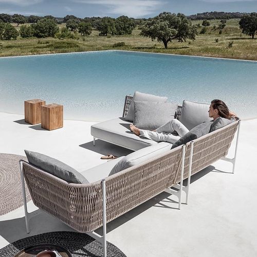 Divano modulare - GRAND WEAVE - GLOSTER - contemporaneo / da giardino / in tessuto
